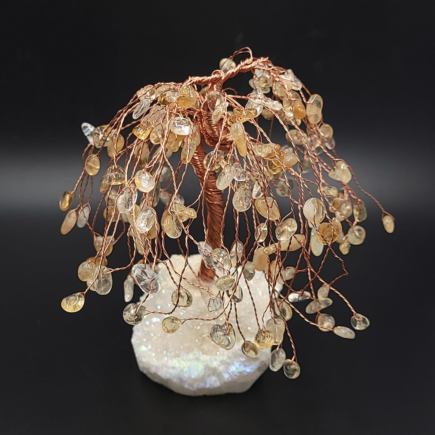 Citrine & Aura Quartz Willow Tree Gemstone Tree - Elevated Metaphysical