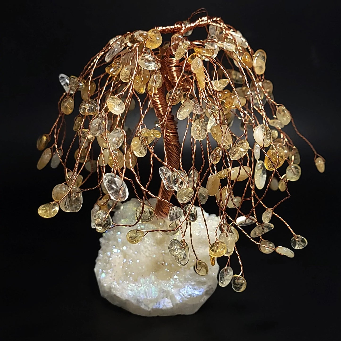 Citrine & Aura Quartz Willow Tree Gemstone Tree - Elevated Metaphysical