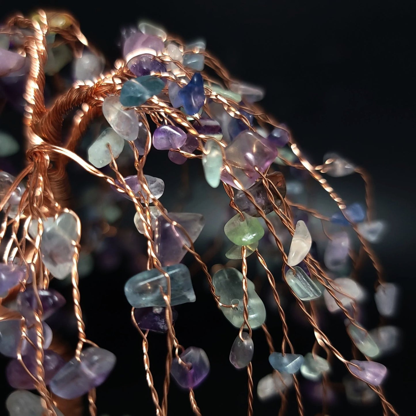 Fluorite & Aura Quartz Willow Tree Gemstone Tree - Elevated Metaphysical