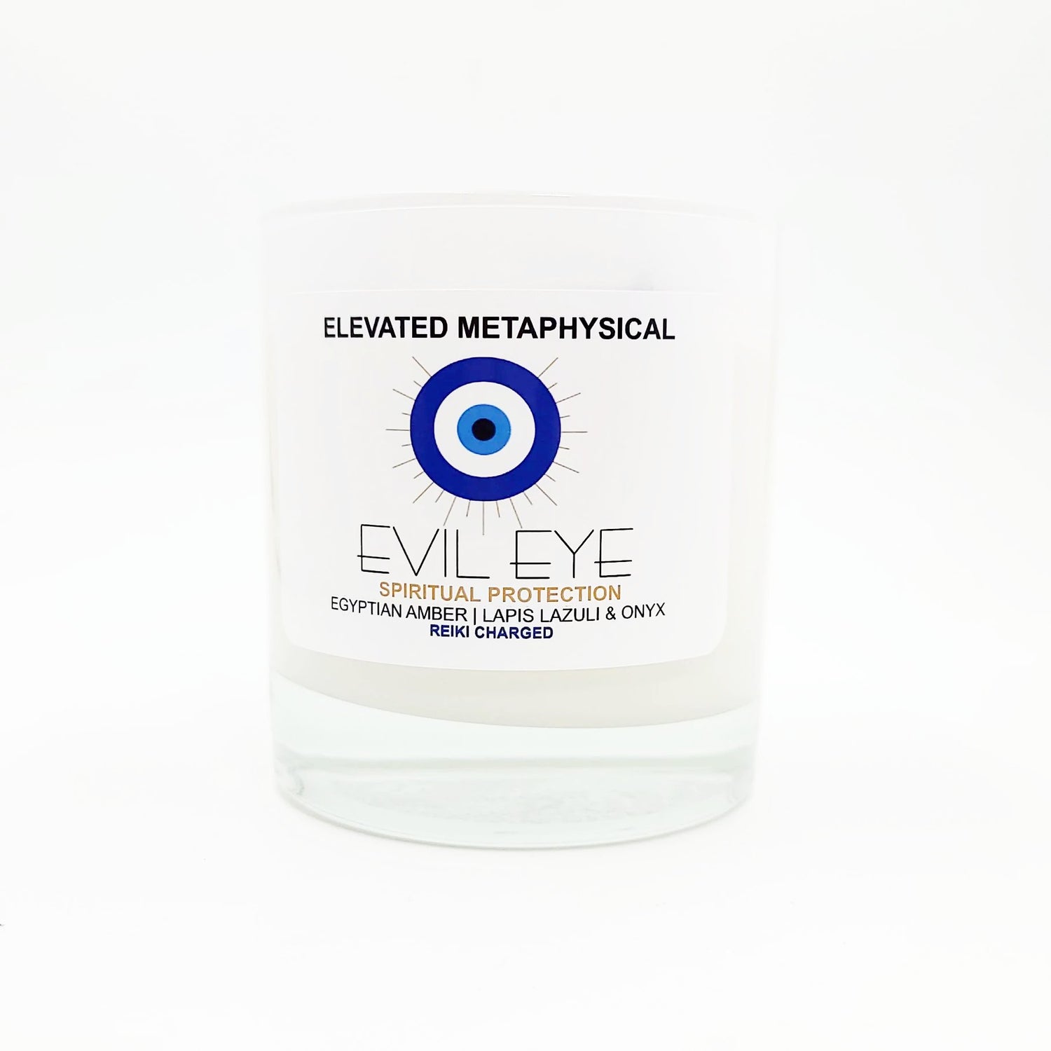 Evil Eye Crystal Candle Egyptian Amber Scented 11oz 310g - Candle - Elevated Metaphysical