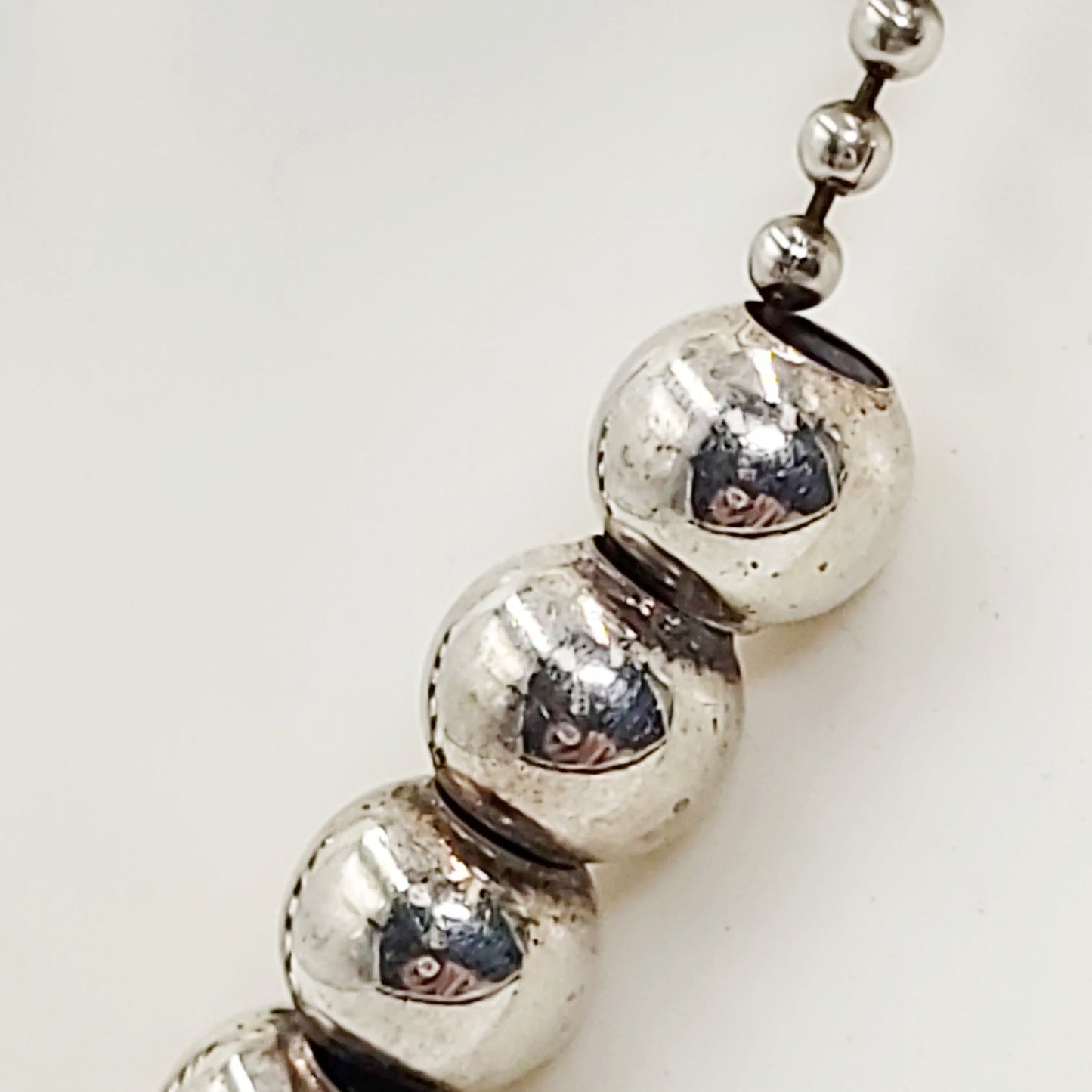 Silver Bead Chain 24" Necklace Sterling Silver "Pearls" 925 - Elevated Metaphysical