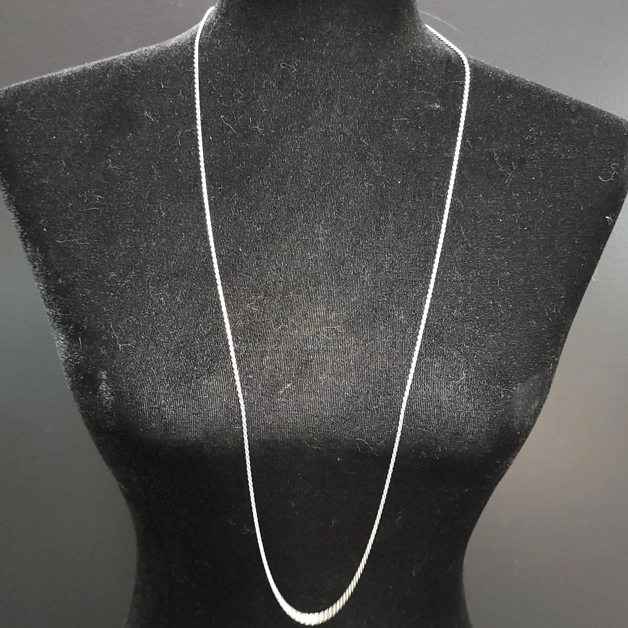 Silver Rope Chain 3' 36" Long Necklace Sterling 925