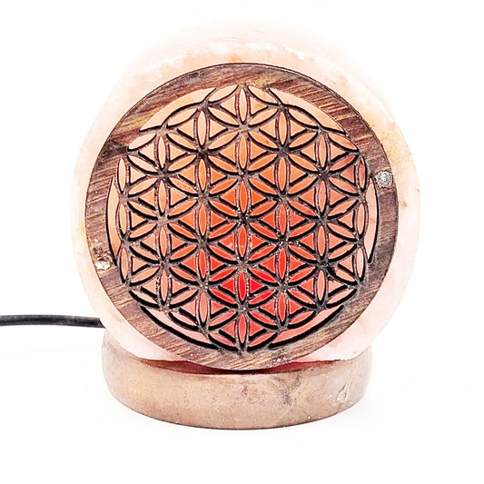 Himalayan Salt Lamp Flower of Life USB 5"