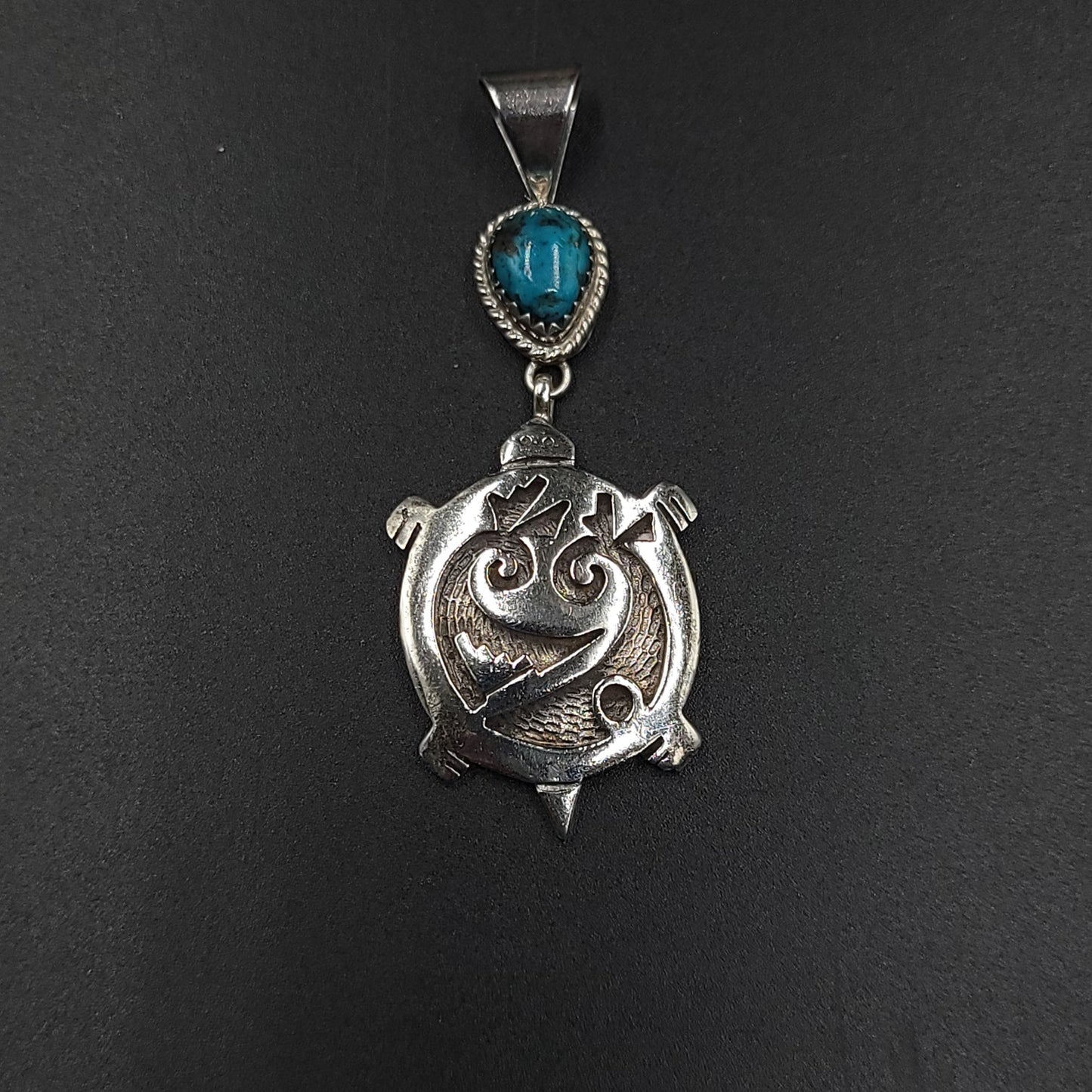 Turquoise Turtle Sterling Silver Pendant - Elevated Metaphysical