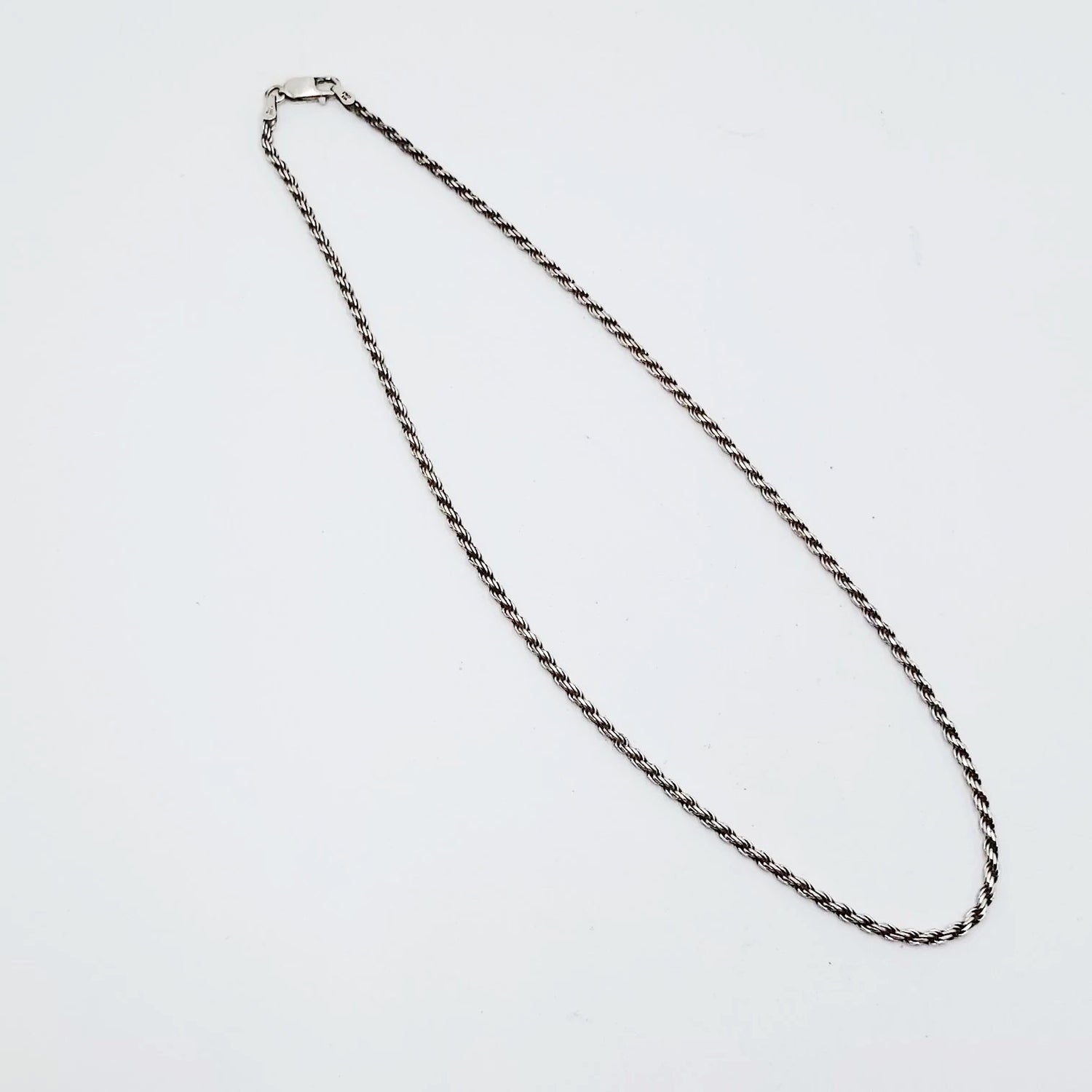 Silver Rope Chain 16" Necklace Sterling 925 - Elevated Metaphysical