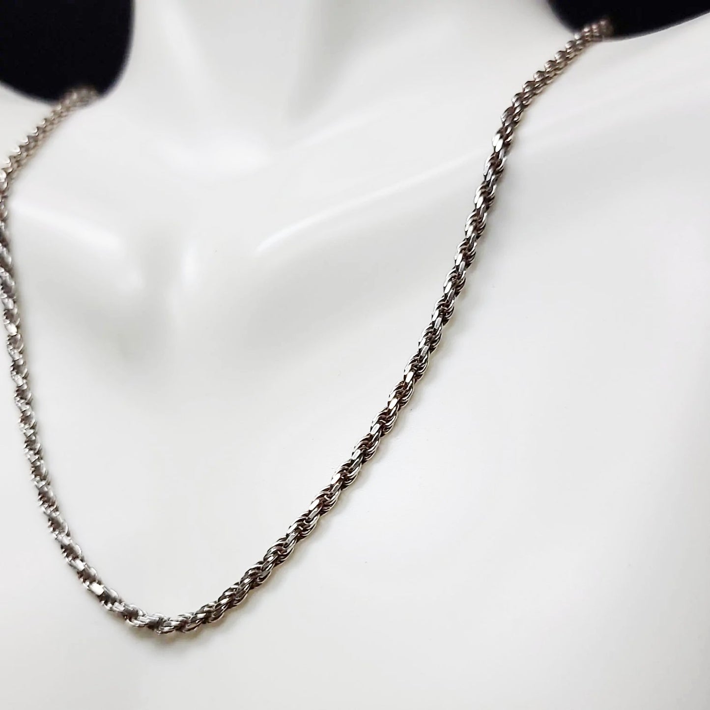 Silver Rope Chain 16" Necklace Sterling 925 - Elevated Metaphysical