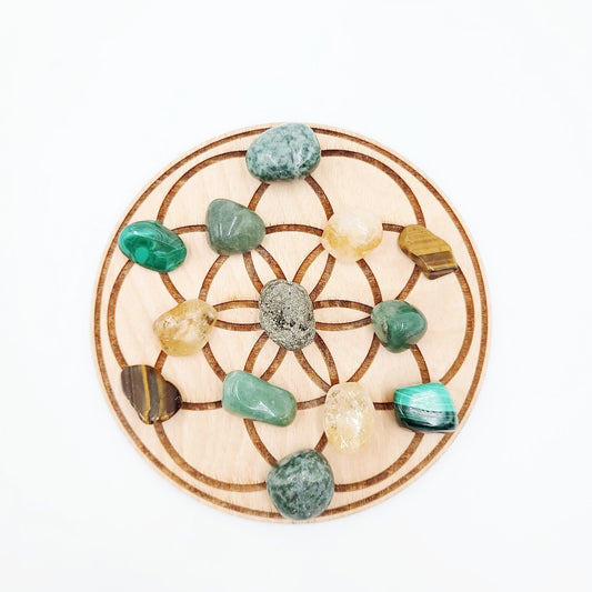 Money Crystal Grid Board Set Scrying Board
