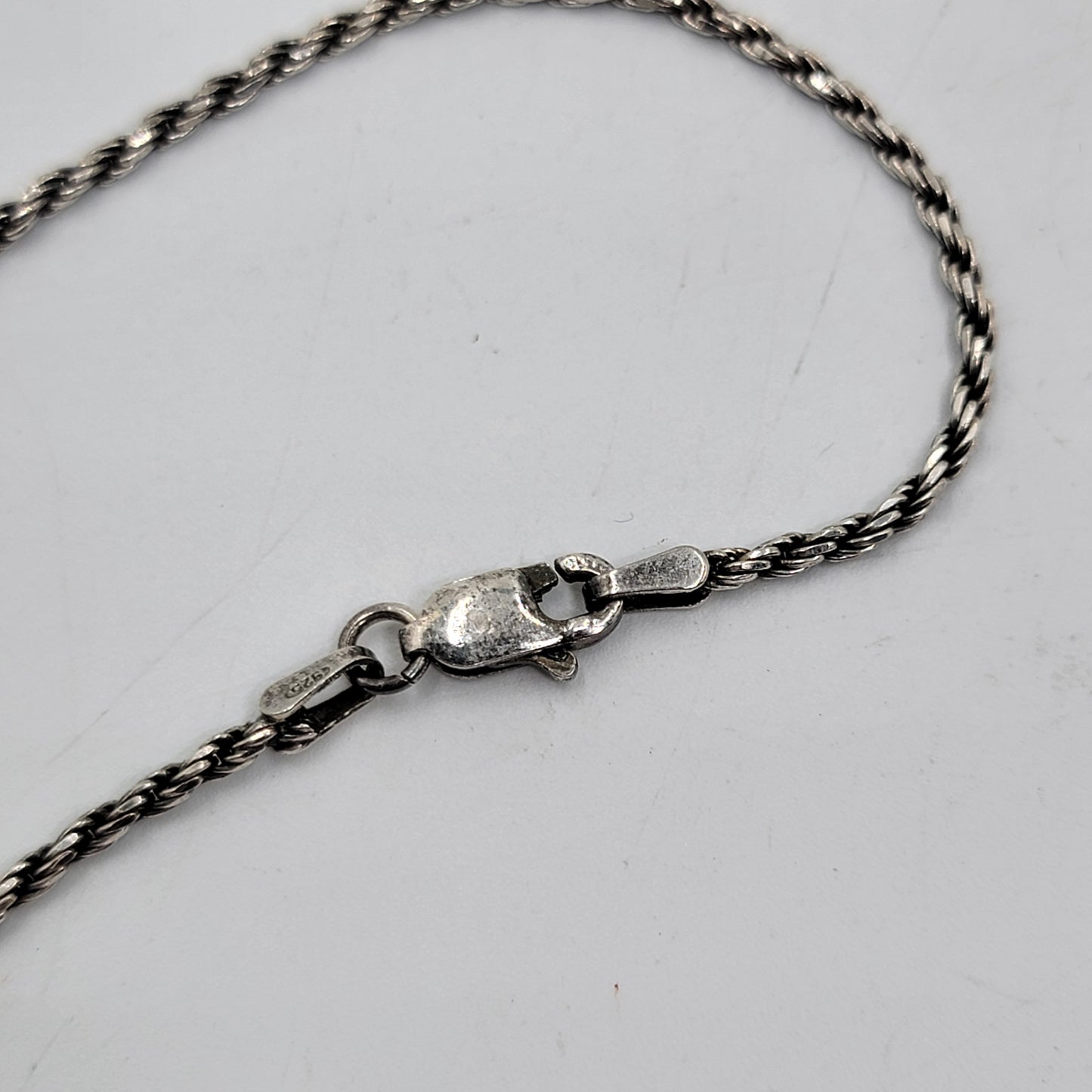 Sterling Silver Rope Bracelet 7" 2.4g 1.8mm