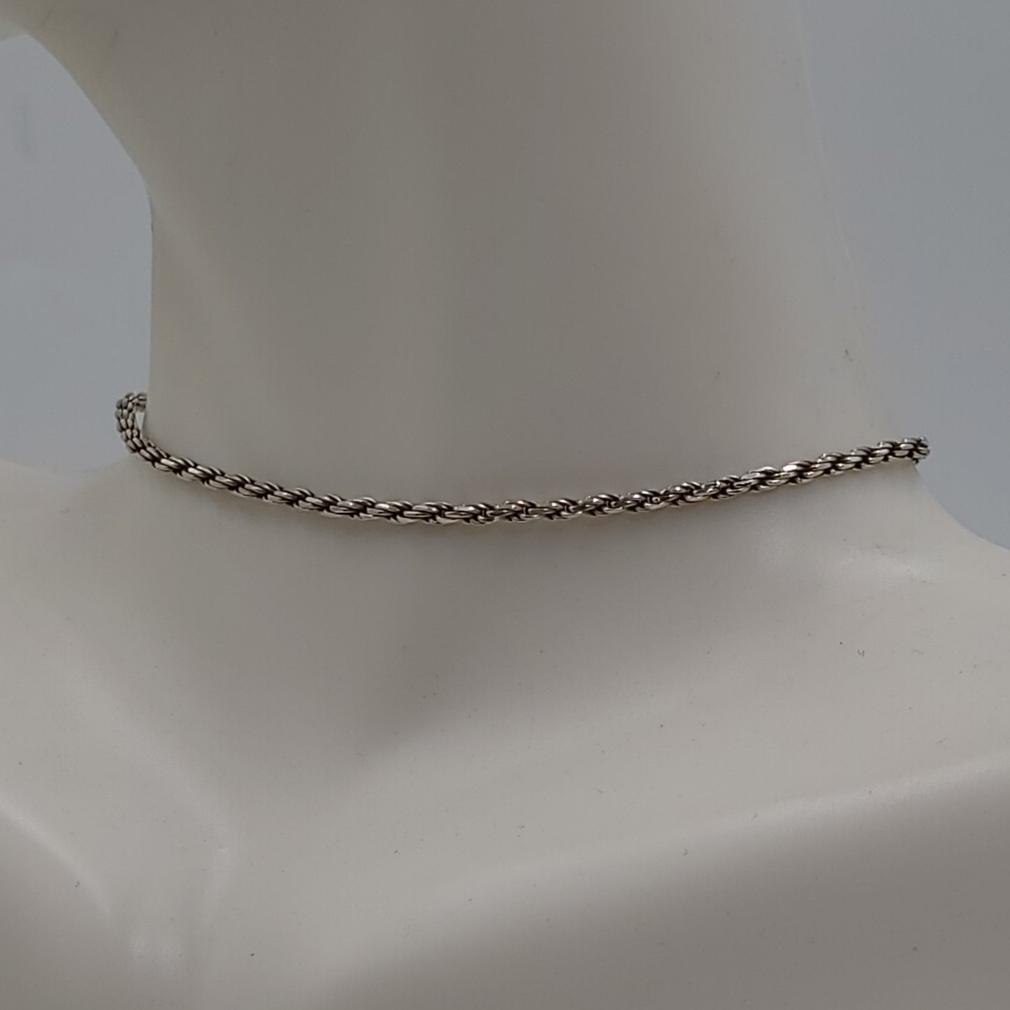 Sterling Silver Rope Bracelet 7" 2.4g 1.8mm