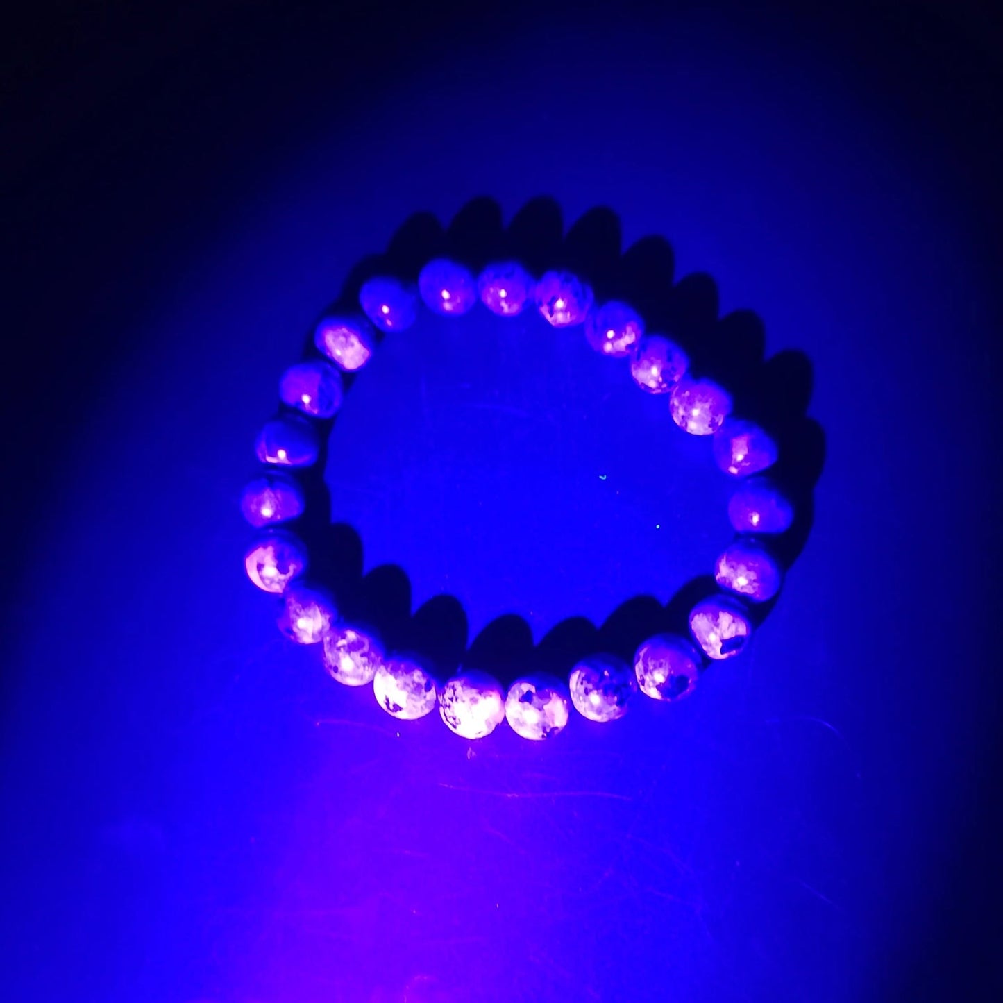 Yooperlite Bead Bracelet 8mm Emberlite UV Fluorescent