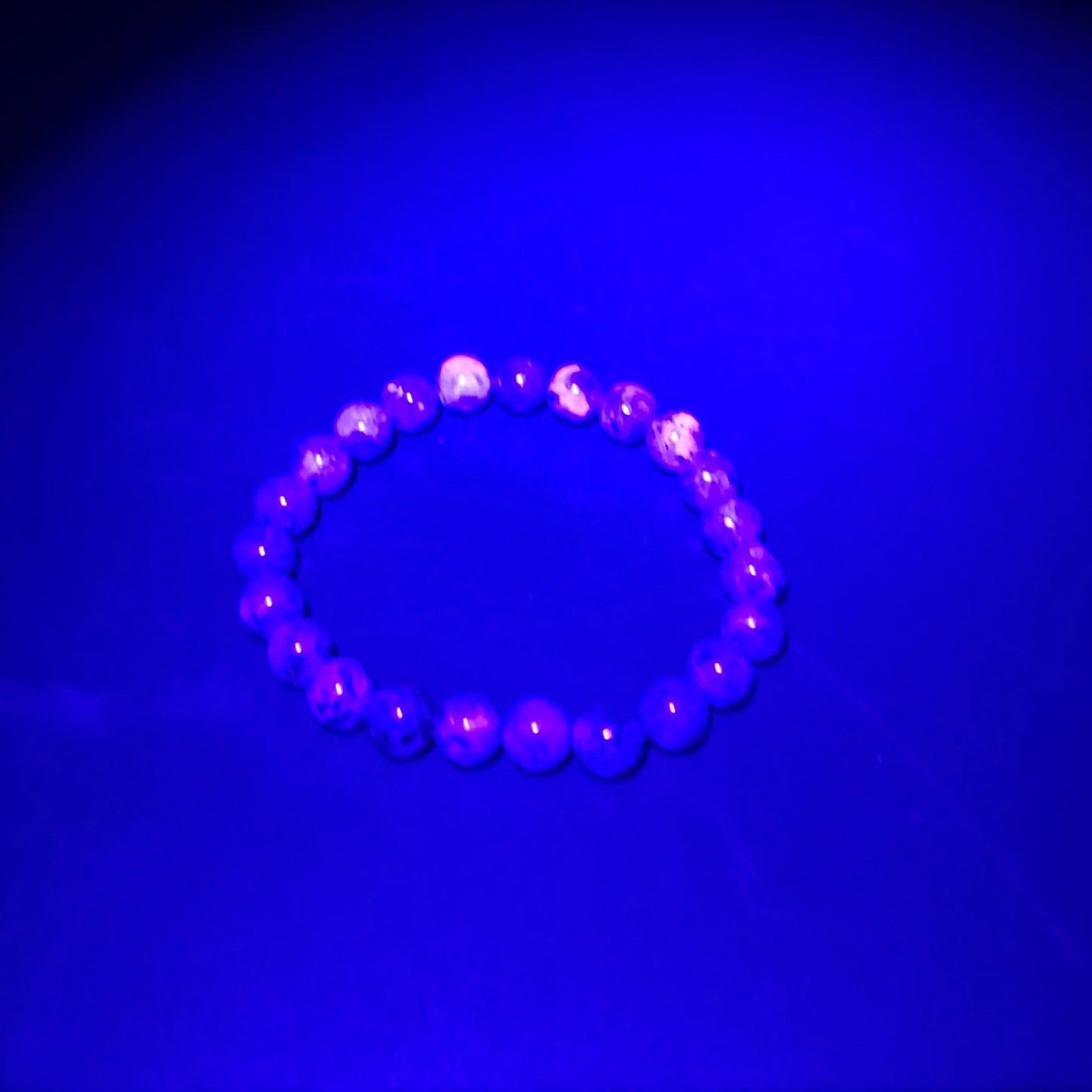 Yooperlite Bead Bracelet 8mm Emberlite UV Fluorescent