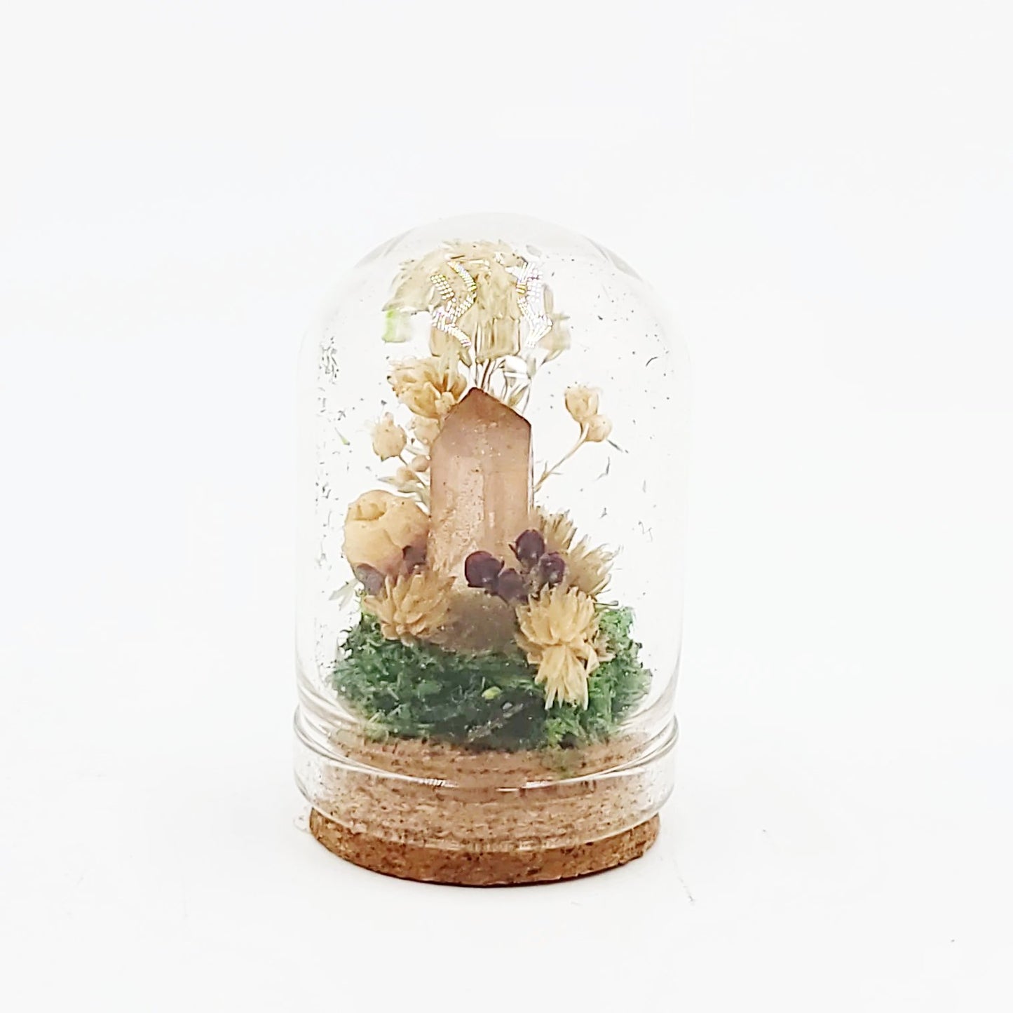 Tangerine Quartz Itty Bitty Crystal Garden Curio Capsule Oddities Jar Fairy Garden