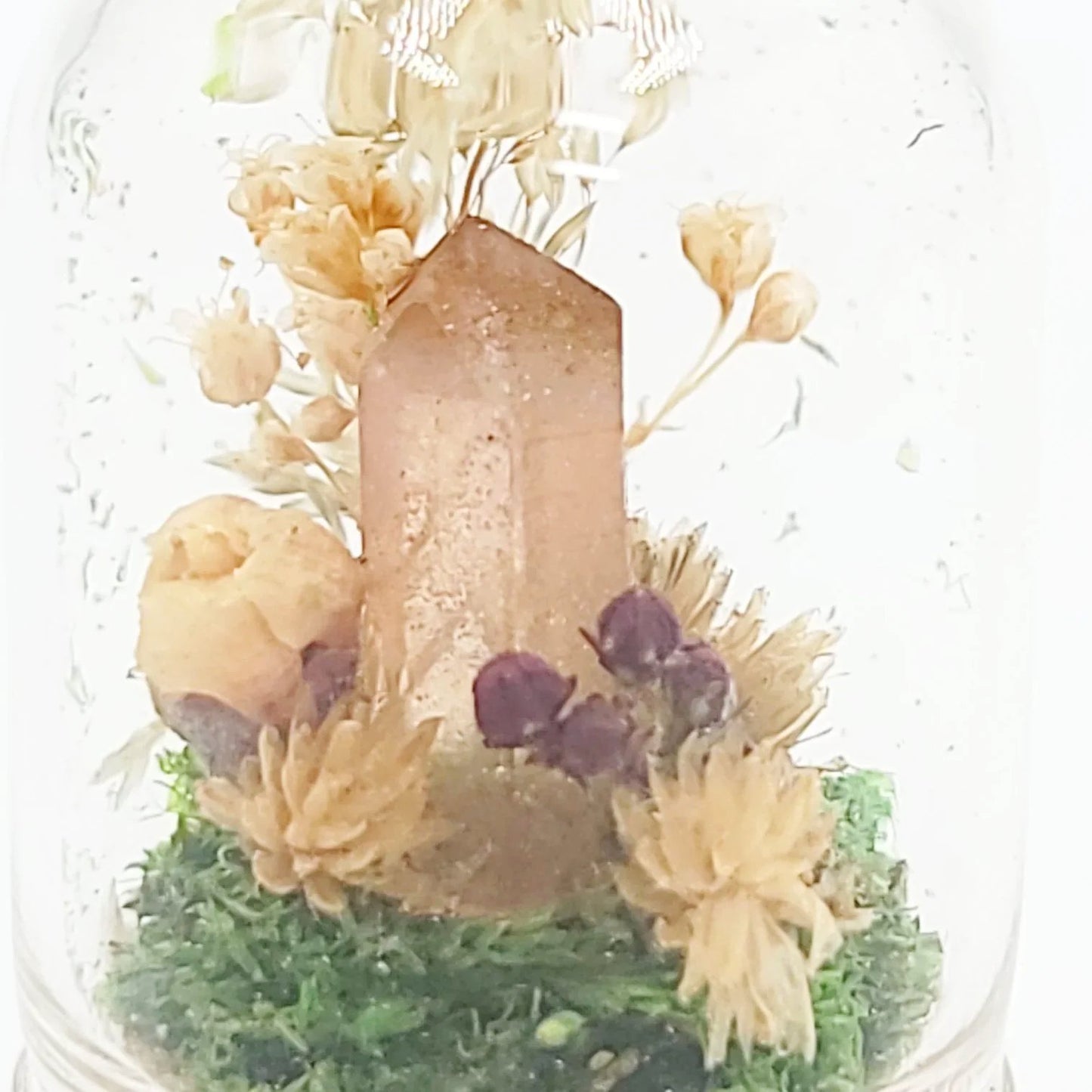 Tangerine Quartz Itty Bitty Crystal Garden Curio Capsule Oddities Jar Fairy Garden