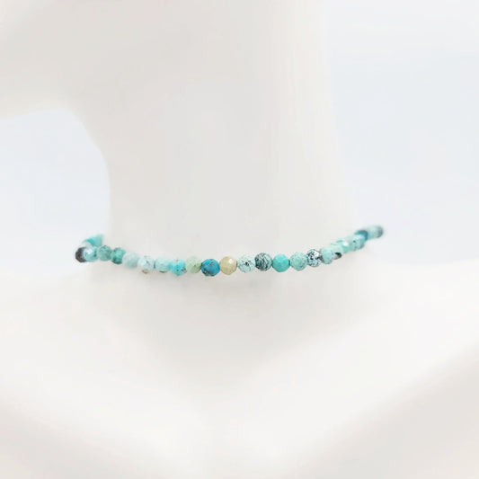 Turquoise Faceted Bead Bracelet 4mm