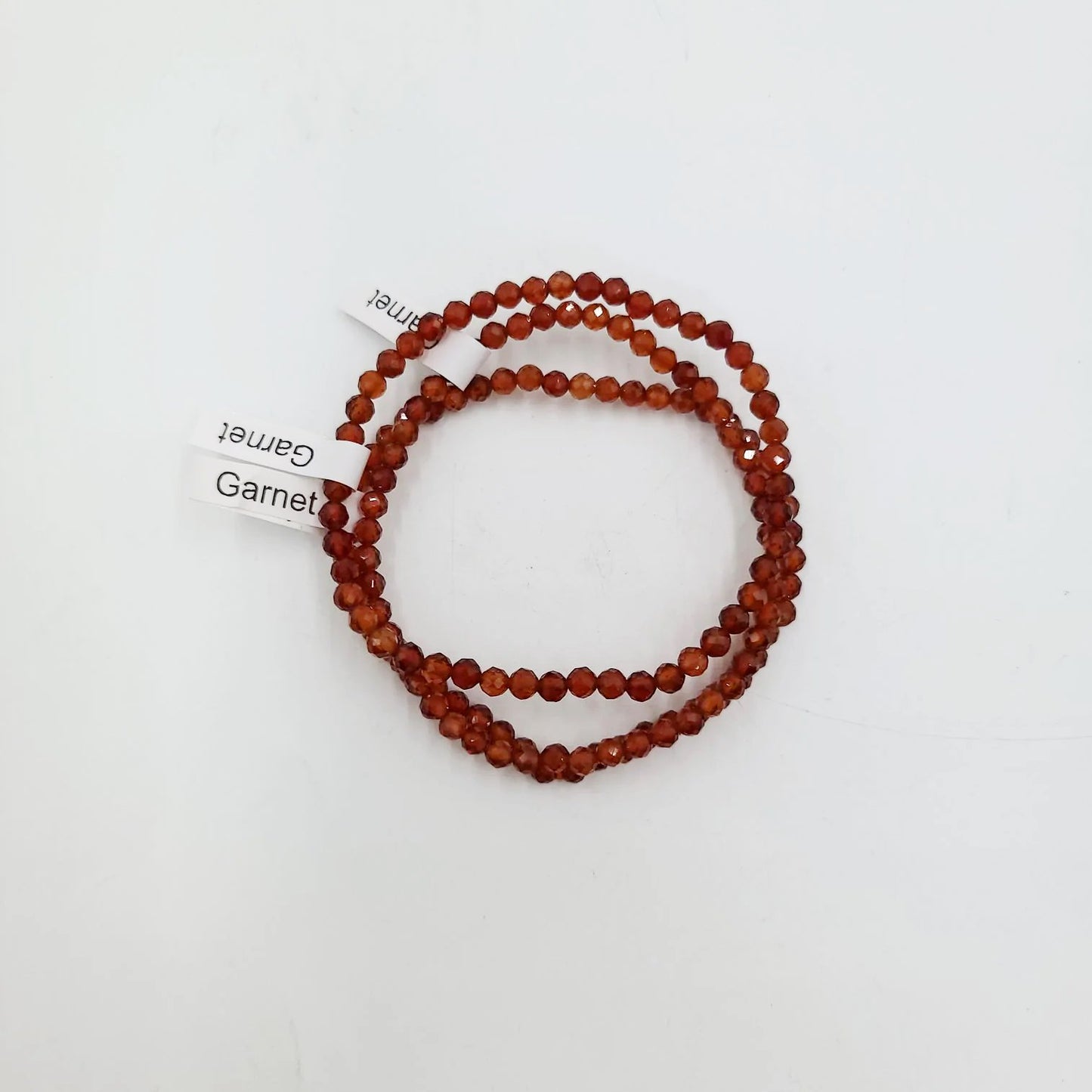 Hessonite Garnet Faceted Bead Bracelet 4mm