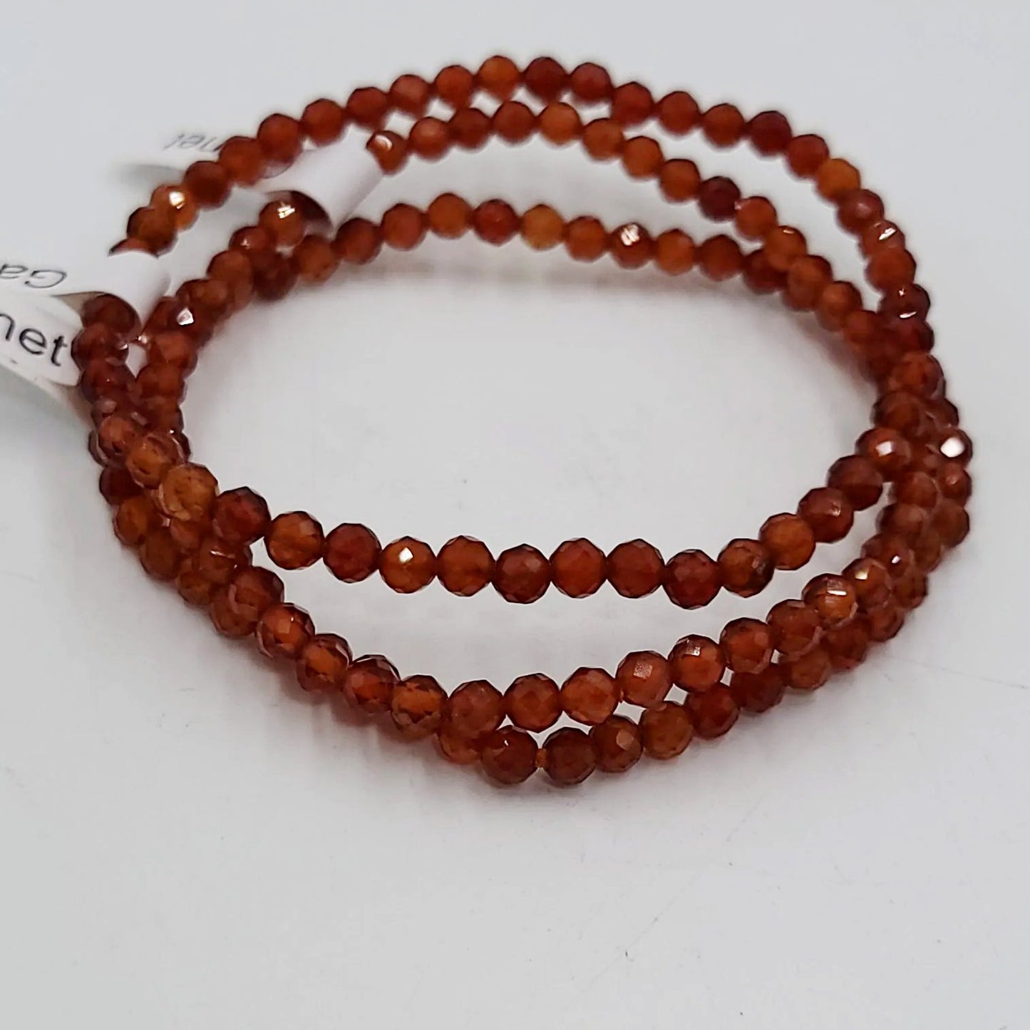 Hessonite Garnet Faceted Bead Bracelet 4mm