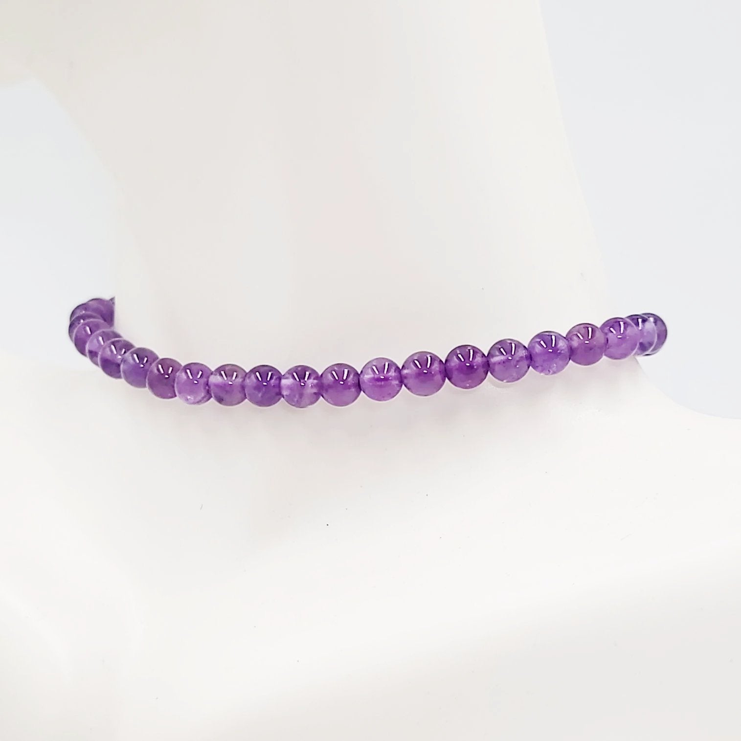 Amethyst Bead Bracelet 4mm - Elevated Metaphysical