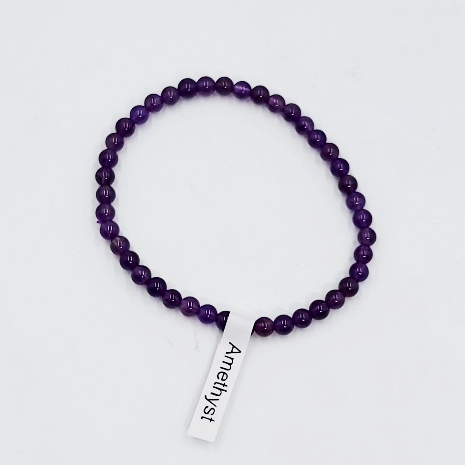 Amethyst Bead Bracelet 4mm - Elevated Metaphysical