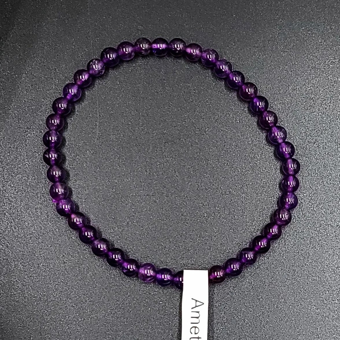 Amethyst Bead Bracelet 4mm - Elevated Metaphysical