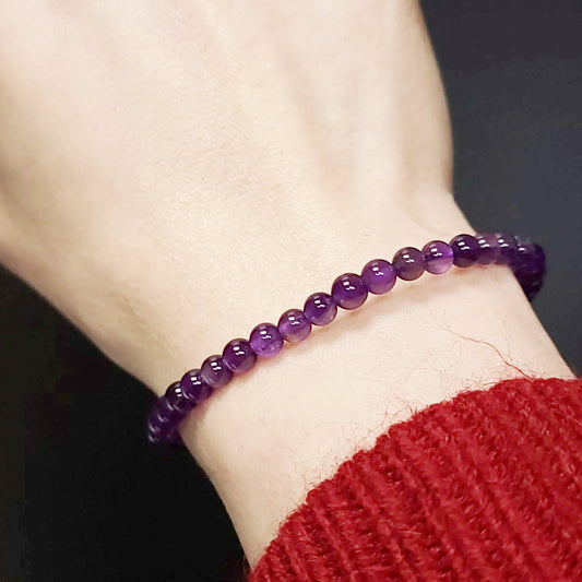 Amethyst Bead Bracelet 4mm - Elevated Metaphysical