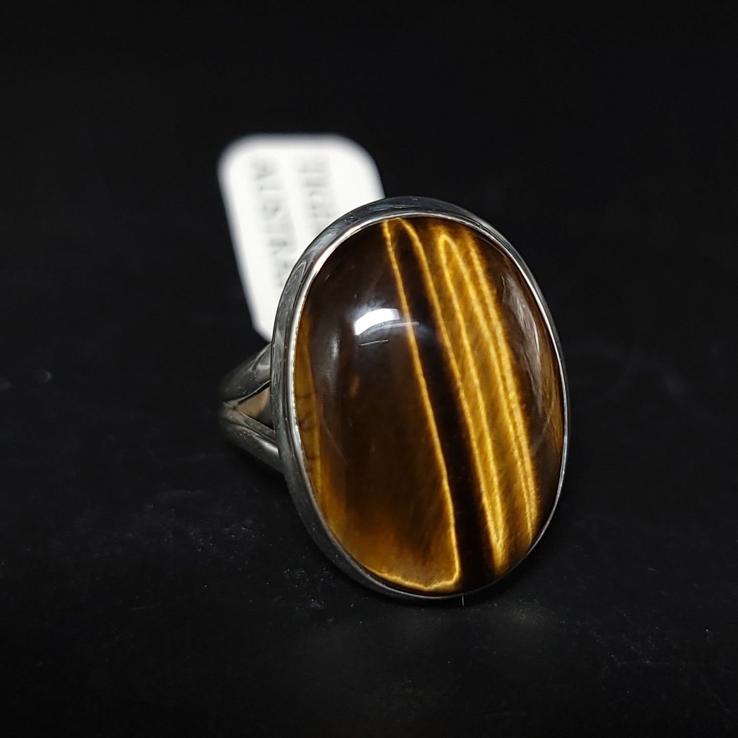 Tiger Eye Solitaire Ring Sterling Silver HQ - Elevated Metaphysical