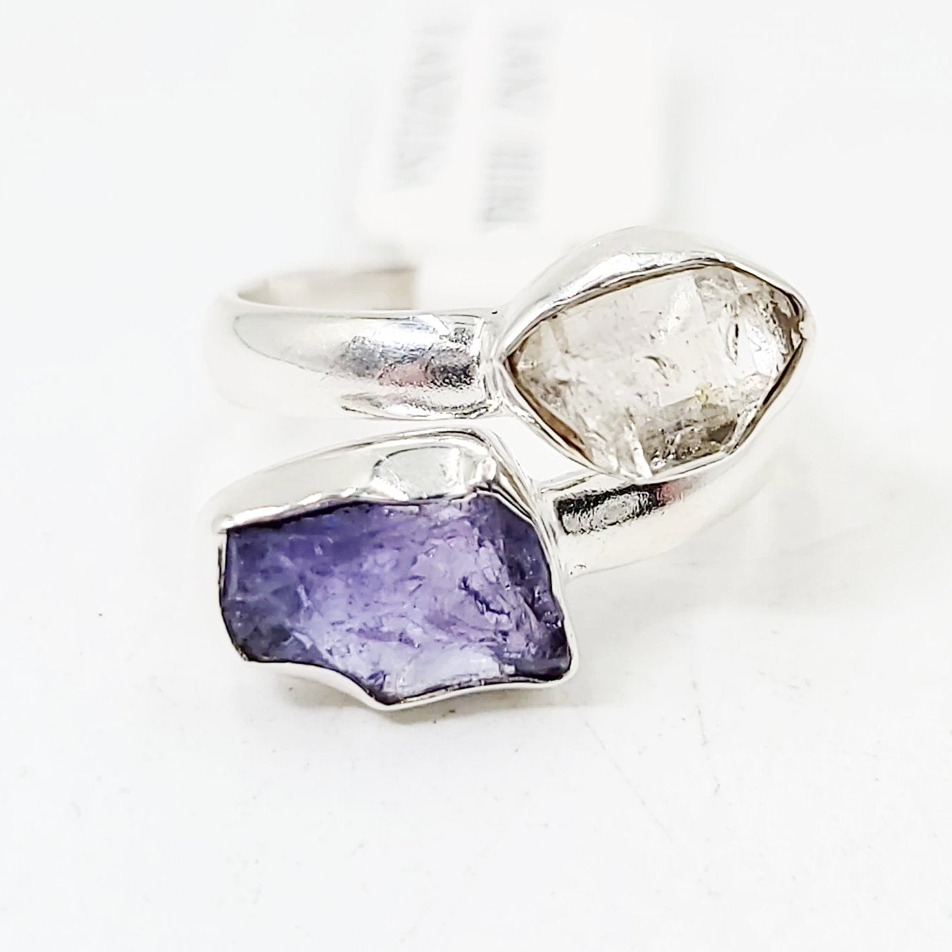 Herkimer Diamond & Tanzanite Ring Sterling Silver - Elevated Metaphysical