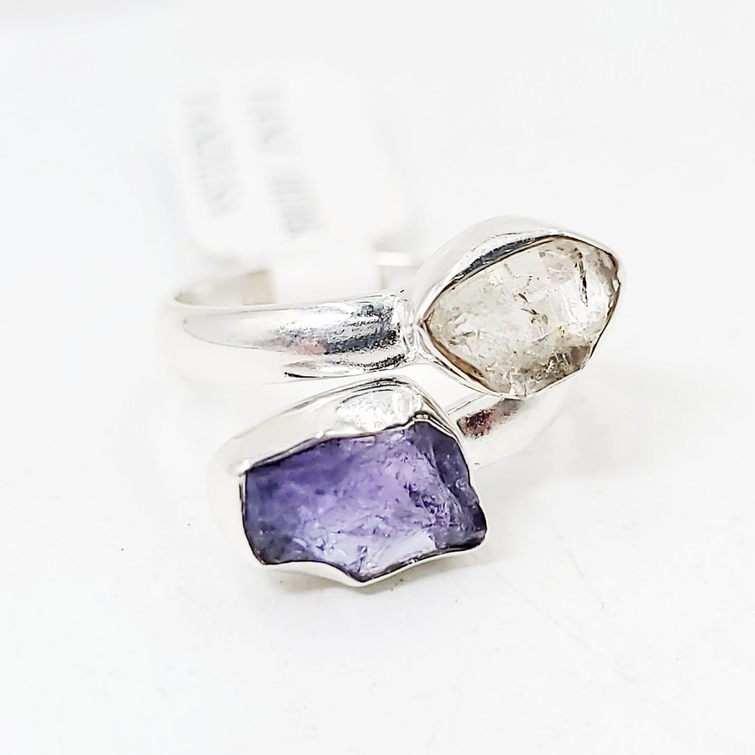 Herkimer Diamond & Tanzanite Ring Sterling Silver - Elevated Metaphysical