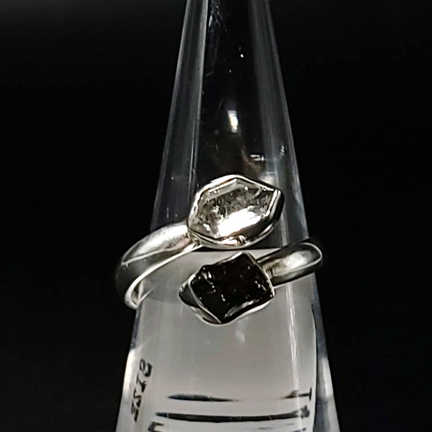 Herkimer Diamond & Shungite Ring Sterling Silver