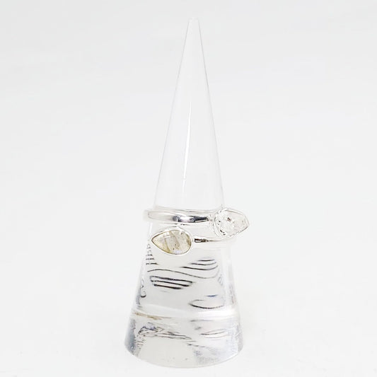 Herkimer Diamond & Labradorite Ring Sterling Silver