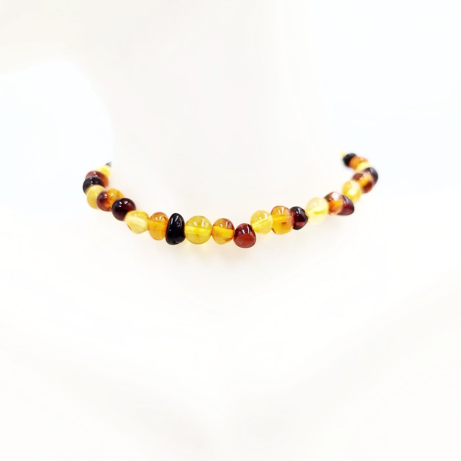 Amber Tri Color Bead Bracelet 7" - Elevated Metaphysical