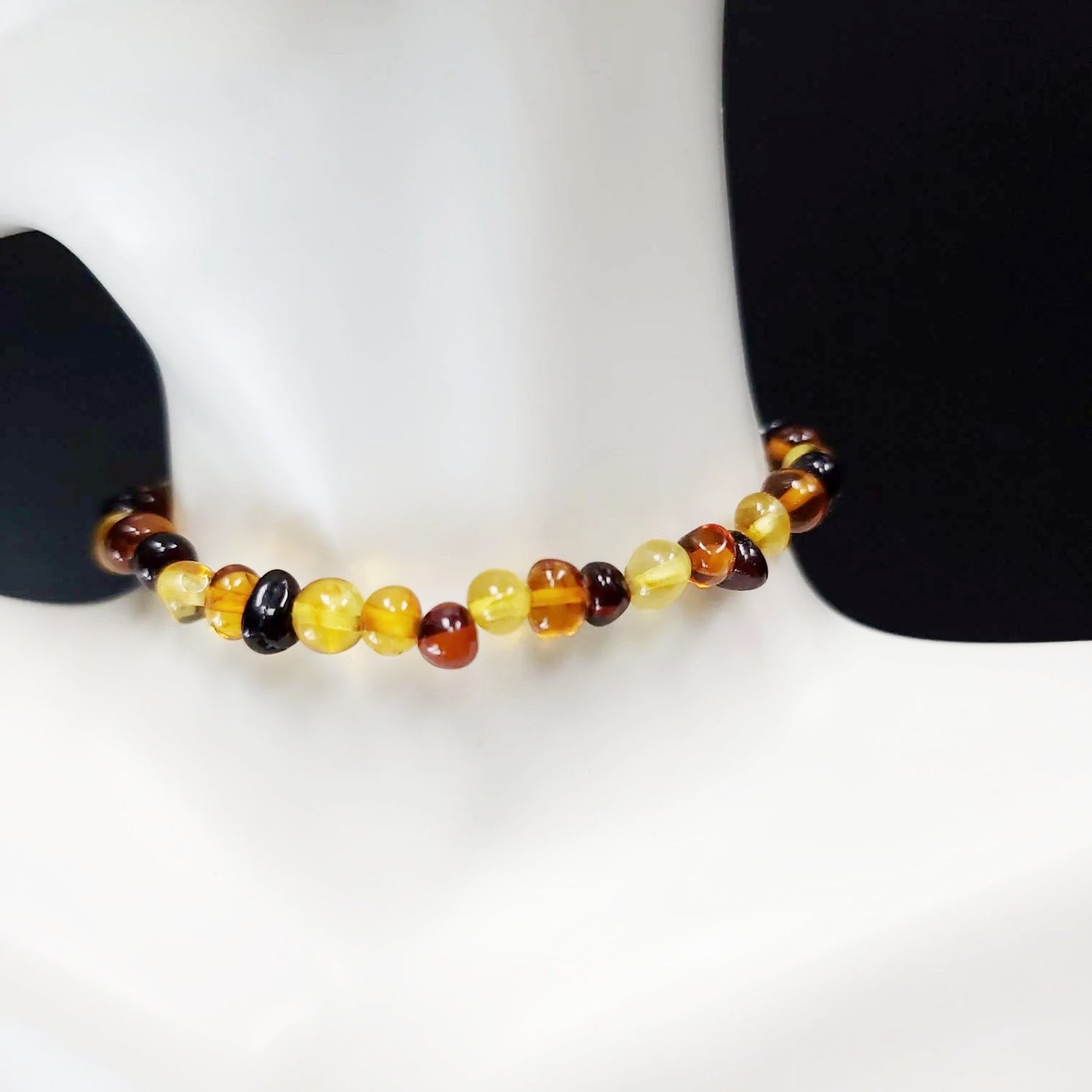 Amber Tri Color Bead Bracelet 7" - Elevated Metaphysical