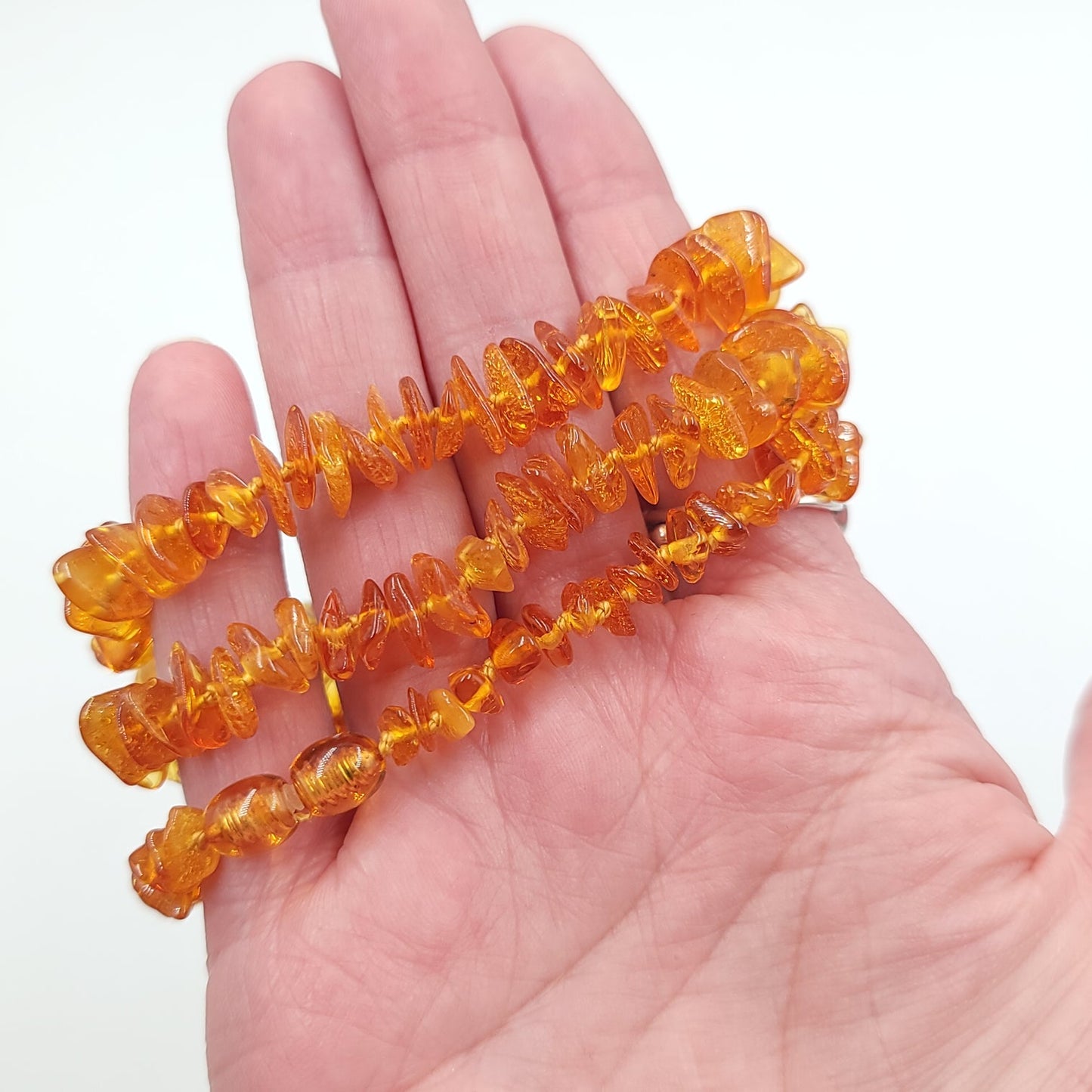 Amber Chip Necklace Graduated 26" - Elevated Metaphysical