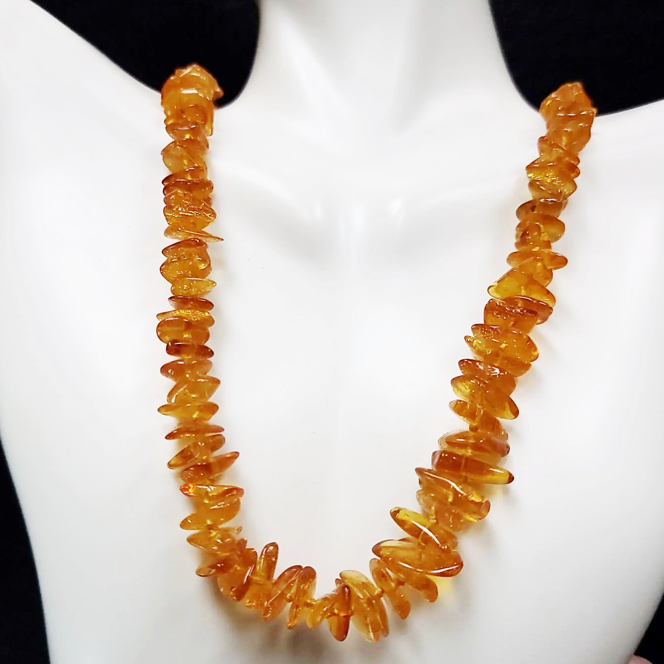 Amber Chip Necklace Graduated 26" - Elevated Metaphysical