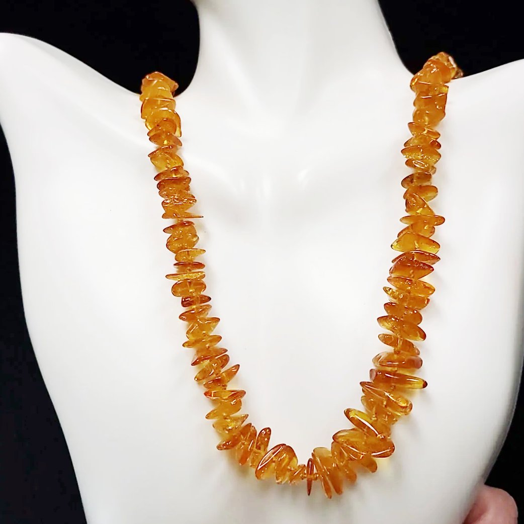 Amber Chip Necklace Graduated 26" - Elevated Metaphysical