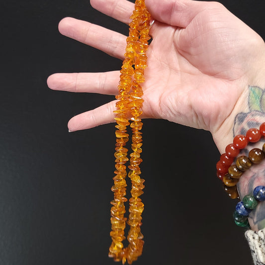 Amber Chip Necklace Graduated 26" - Elevated Metaphysical