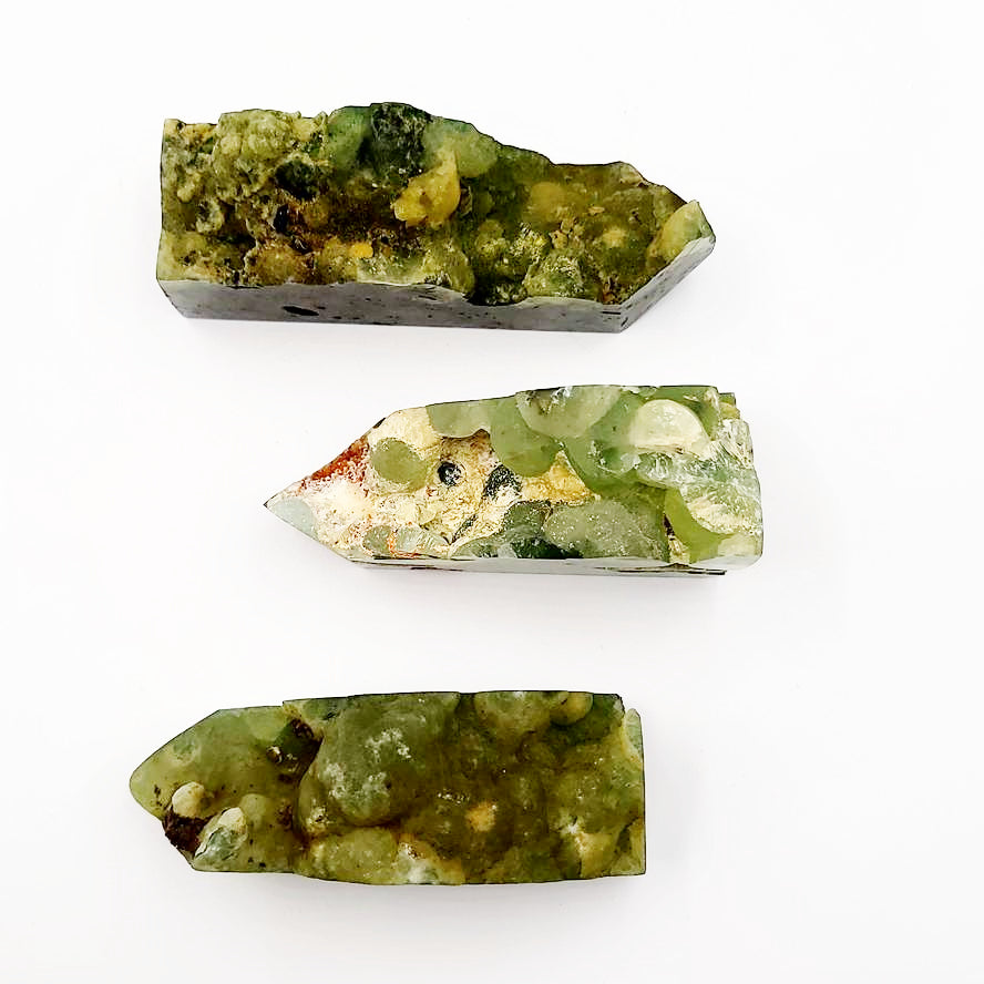 Prehnite w/ Epidote and Rutile Tower Druzy Point